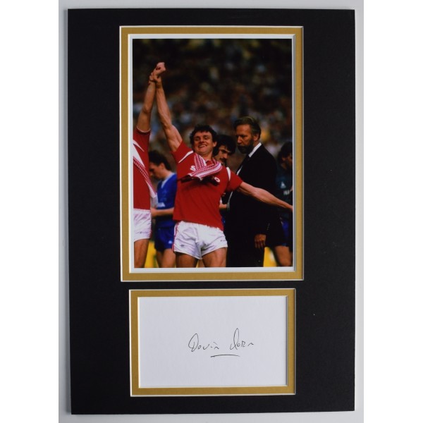 Kevin Moran Signed Autograph A4 photo display Manchester United Football AFTAL Perfect Gift Memorabilia	