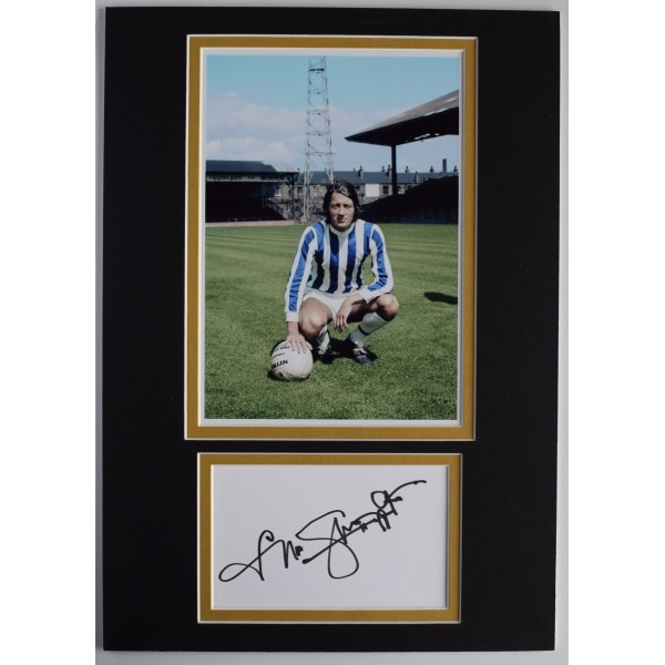 Frank Worthington Signed Autograph A4 photo display huddersfield town Football AFTAL Perfect Gift Memorabilia	