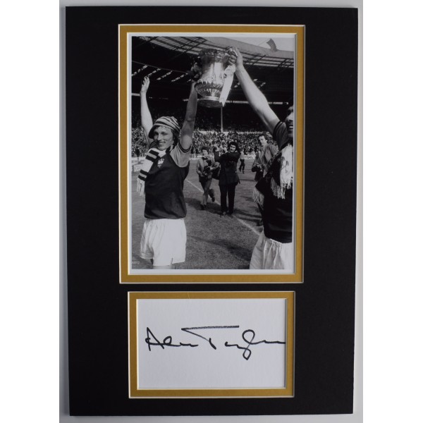 Alan Taylor Signed Autograph A4 photo display West Ham United Football COA AFTAL Perfect Gift Memorabilia	