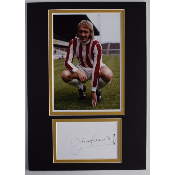 Jimmy Greenhoff Signed Autograph A4 photo display Stoke City Football COA AFTAL Perfect Gift Memorabilia	