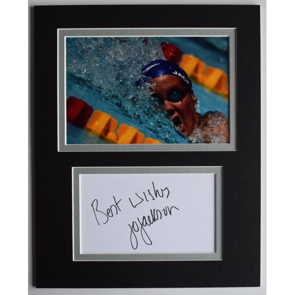 Joanne Jo Jackson Signed Autograph 10x8 photo display Swimming Olympics AFTAL Perfect Gift Memorabilia	