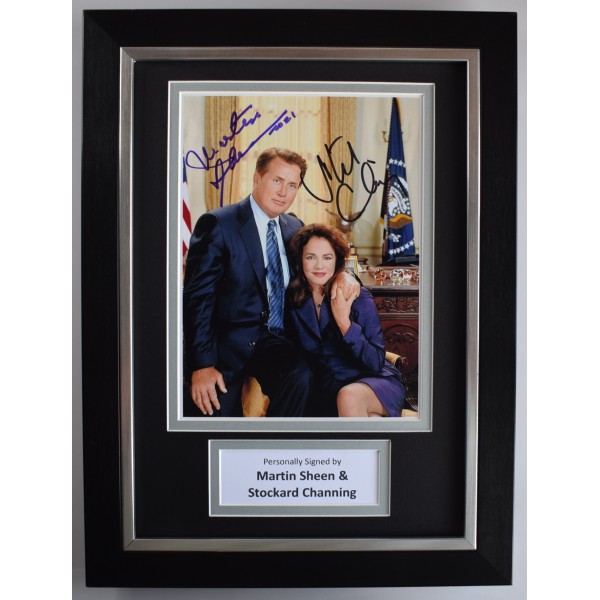Martin Sheen Stockard Channing Signed A4 Framed Autograph Photo West Wing TV COA AFTAL Perfect Gift Memorabilia	