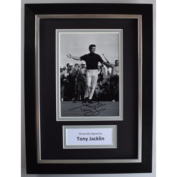 Tony Jacklin Signed A4 Framed Autograph Photo Golf Golfer Open Sport AFTAL COA Perfect Gift Memorabilia	