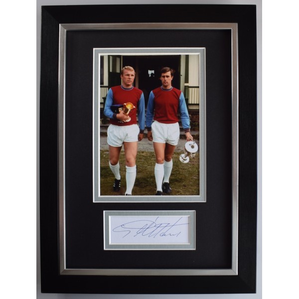 Geoff Hurst Signed A4 Framed Autograph Photo West Ham United Football AFTAL COA Perfect Gift Memorabilia	