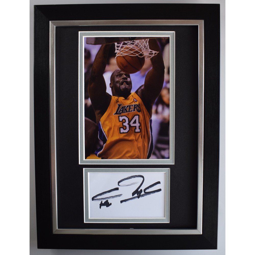 Shaquille ONeal Signed A4 Framed Autograph Photo Display Basketball AFTAL COA 