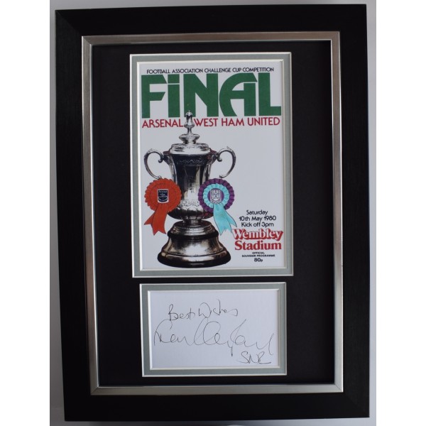 Frank Lampard Sr Signed A4 Framed Autograph Photo Display West Ham 1980 FA Cup AFTAL Perfect Gift Memorabilia	