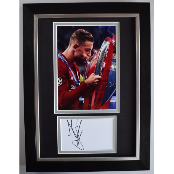 Jordan Henderson Signed A4 Framed Autograph Photo Display Liverpool 2019 COA AFTAL Perfect Gift Memorabilia	
