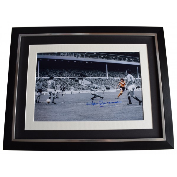 John Richards Signed Autograph framed 16x12 photo display Wolves 1974 League Cup AFTAL Perfect Gift Memorabilia	