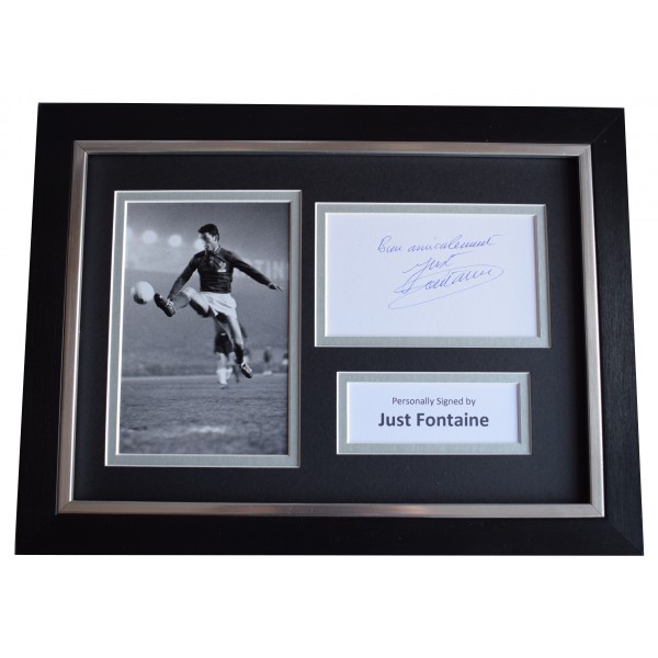 Just Fontaine Signed A4 Framed Autograph Photo Display France Football AFTAL COA Perfect Gift Memorabilia	