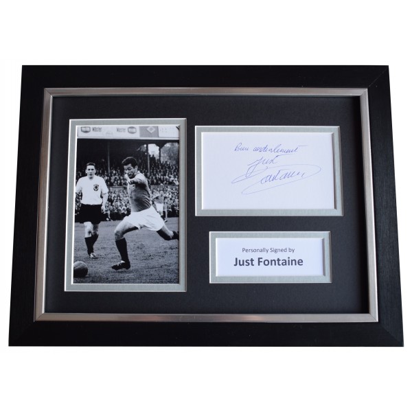 Just Fontaine Signed A4 Framed Autograph Photo Display France Football AFTAL COA Perfect Gift Memorabilia	