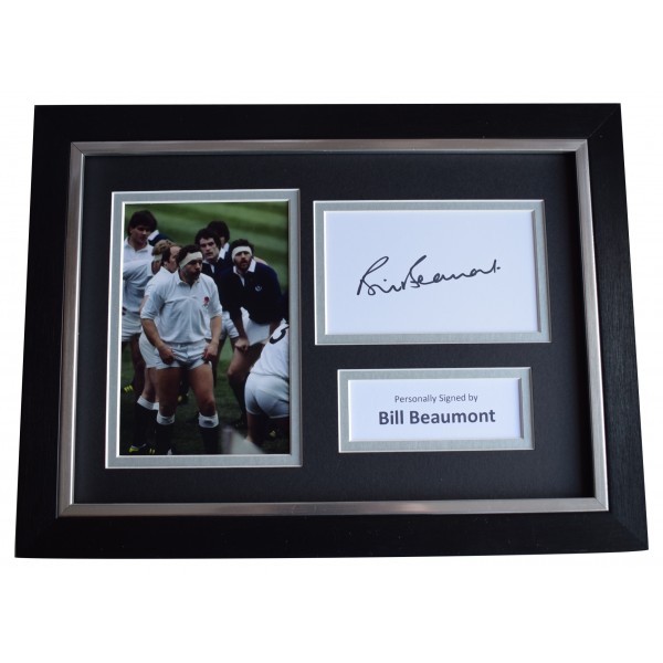 Bill Beaumont Signed A4 Framed Autograph Photo Display Rugby Union England COA AFTAL Perfect Gift Memorabilia	