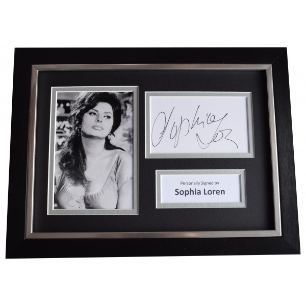 Sophia Loren Signed A4 Framed Autograph Photo Display Actress Film AFTAL COA AFTAL Perfect Gift Memorabilia		