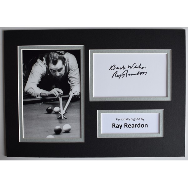 Ray Reardon Signed Autograph A4 photo display Snooker Sport COA AFTAL Perfect Gift Memorabilia		