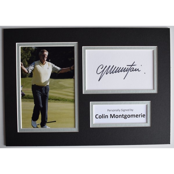Colin Montgomerie Signed Autograph A4 photo display Golf Sport Open AFTAL Perfect Gift Memorabilia		
