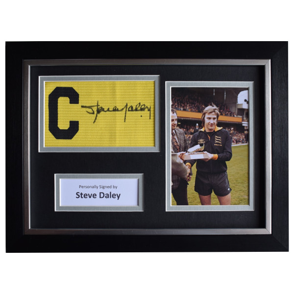 Steve Daley Signed Framed Captains Armband photo A4 display Wolves COA ...