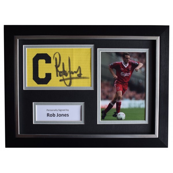 Rob Jones Signed Framed Captains Armband photo A4 display Liverpool Football COA AFTAL Perfect Gift Memorabilia		