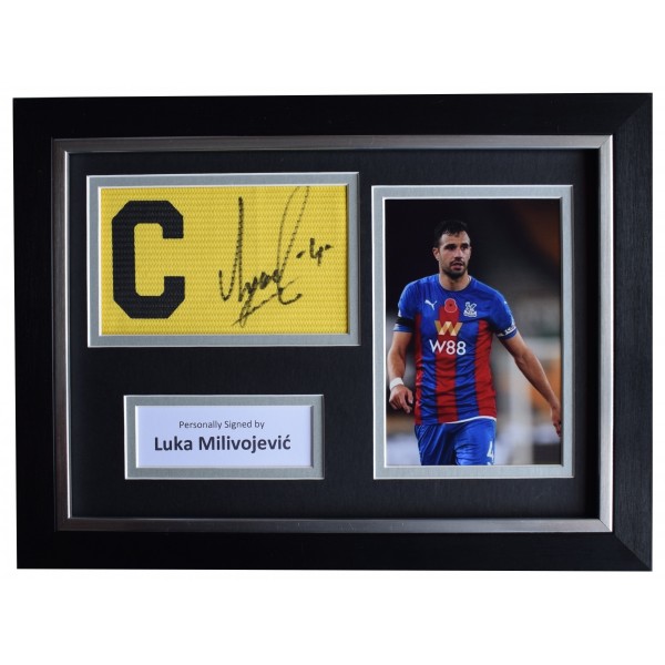 Luka Milivojevic Signed Framed Captains Armband photo A4 display Crystal Palace AFTAL Perfect Gift Memorabilia		