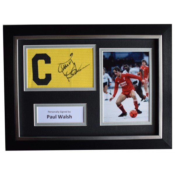 Paul Walsh Signed Framed Captains Armband photo A4 display Liverpool Football AFTAL Perfect Gift Memorabilia		