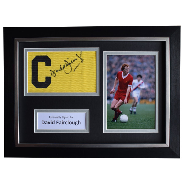 David Fairclough Signed Framed Captains Armband photo A4 display Liverpool AFTAL Perfect Gift Memorabilia		