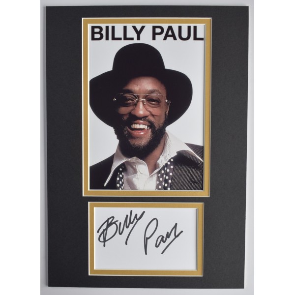 Billy Paul Signed Autograph A4 photo display Music Me & Mrs Jones COA AFTAL Perfect Gift Memorabilia Billy Paul Signed Autograph A4 photo display Music Me & Mrs Jones COA AFTAL Perfect Gift Memorabilia