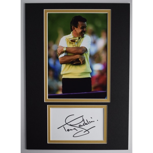 Tony Jacklin Signed Autograph A4 photo display Golf Open Masters Sport COA AFTAL Perfect Gift Memorabilia	