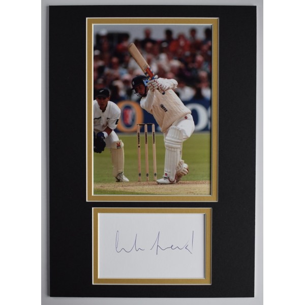 Mike Atherton Signed Autograph A4 photo display England Cricket Ashes COA AFTAL Perfect Gift Memorabilia	