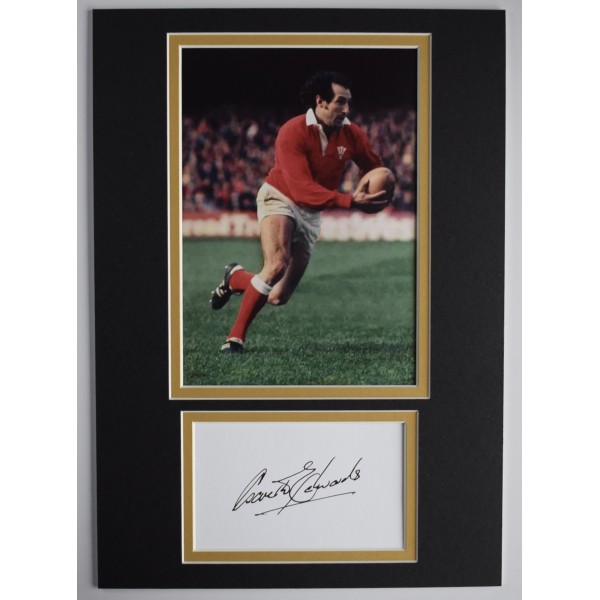 Gareth Edwards Signed Autograph A4 photo display Wales Rugby Union COA AFTAL Perfect Gift Memorabilia		