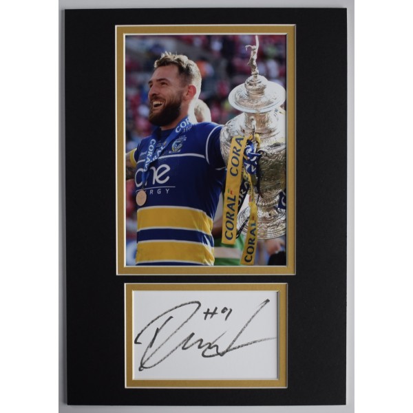 Daryl Clark Signed Autograph A4 photo display Warrington Wolves Rugby League COA AFTAL Perfect Gift Memorabilia		