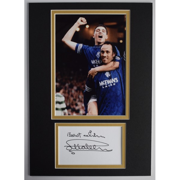 Mark Hateley Signed Autograph A4 photo display Glasgow Rangers Football AFTAL Perfect Gift Memorabilia Mark Hateley Signed Autograph A4 photo display Glasgow Rangers Football AFTAL Perfect Gift Memorabilia