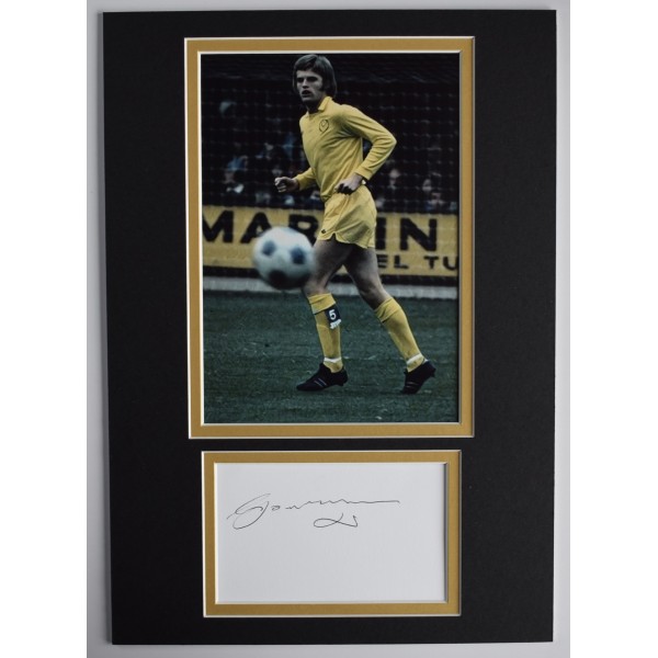 Gordon McQueen Signed Autograph A4 photo display Leeds United Football COA AFTAL Perfect Gift Memorabilia		