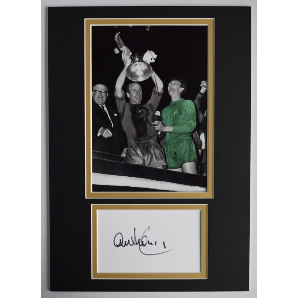 Alex Stepney Signed Autograph A4 photo display Manchester United Football AFTAL Perfect Gift Memorabilia		