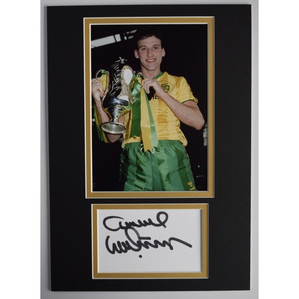 Dave Watson Signed Autograph A4 photo display Norwich City Football COA AFTAL Perfect Gift Memorabilia		