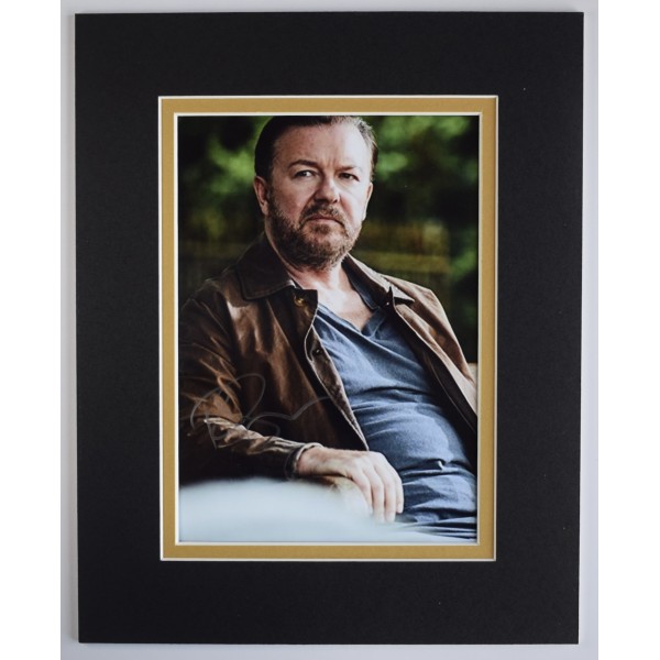 Ricky Gervais Signed Autograph 10x8 photo display Afterlife Netflix TV COA AFTAL Perfect Gift Memorabilia		