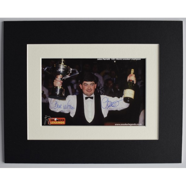 John Parrott Signed Autograph 10x8 photo display Snooker Sport Champion AFTAL Perfect Gift Memorabilia		