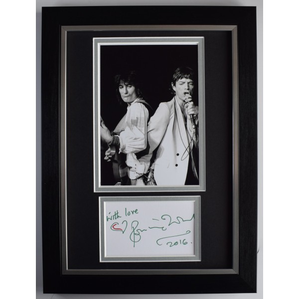 Ronnie Wood Signed A4 Framed Autograph Photo Display Rolling Stones Music Art AFTAL Perfect Gift Memorabilia		
