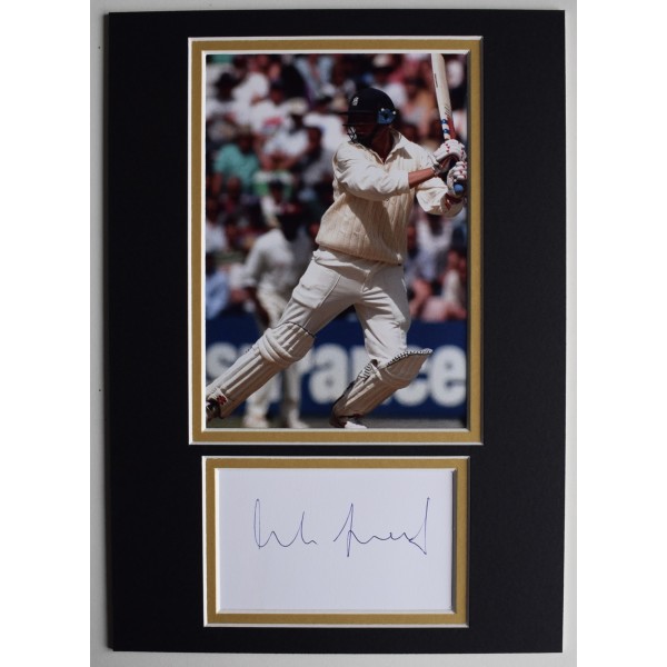 Mike Atherton Signed Autograph A4 photo display England Cricket Ashes AFTAL COA Perfect Gift Memorabilia	
