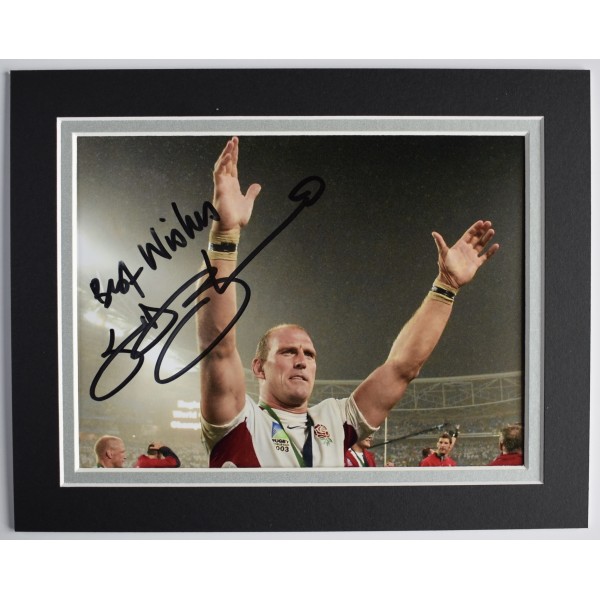 Lawrence Dallaglio Signed Autograph 10x8 photo display England Rugby Union AFTAL Perfect Gift Memorabilia	