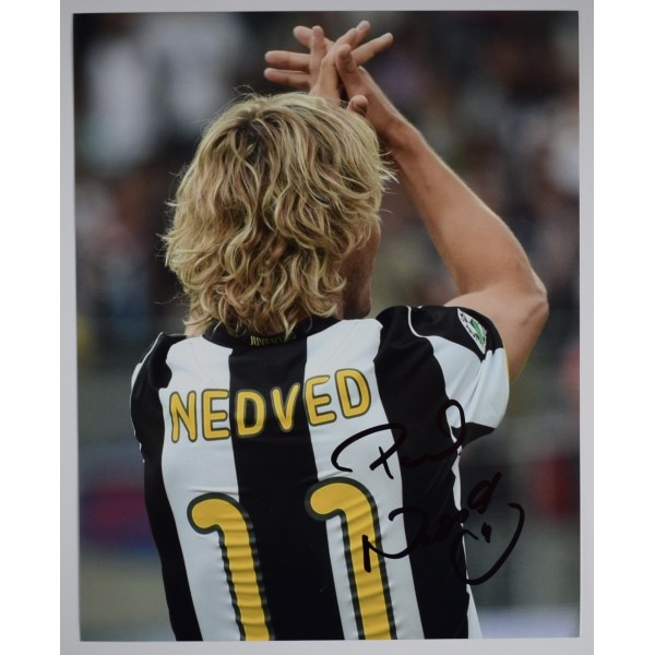 Pavel Nedved Signed Autograph 10x8 photo photograph Juventus Football COA AFTAL Perfect Gift Memorabilia