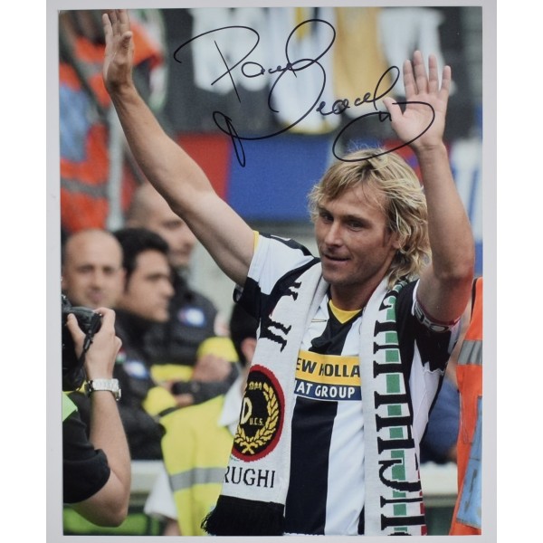 Pavel Nedved Signed Autograph 10x8 photo photograph Juventus Football COA AFTAL Perfect Gift Memorabilia