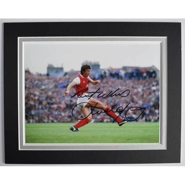 David O'Leary Signed Autograph 10x8 photo display Arsenal Football COA AFTAL Perfect Gift Memorabilia	