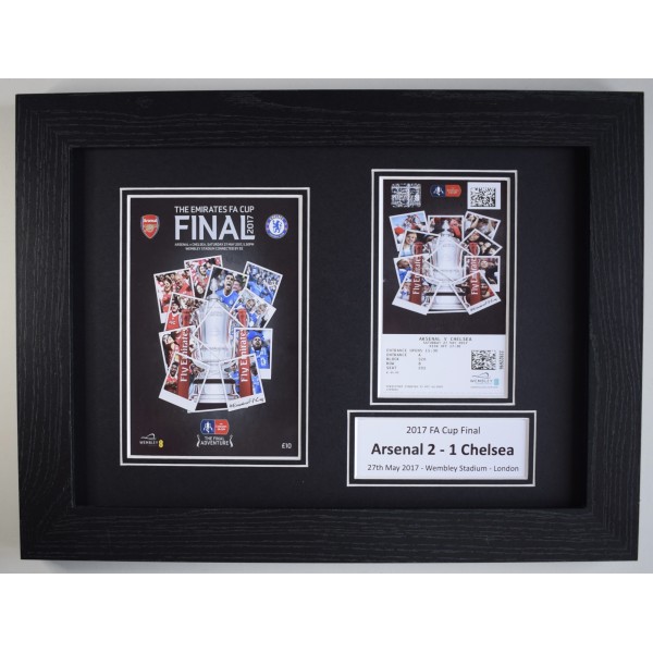 2017 FA Cup Final A4 Photo Match Ticket Display Football Programme Arsenal Gift Framed