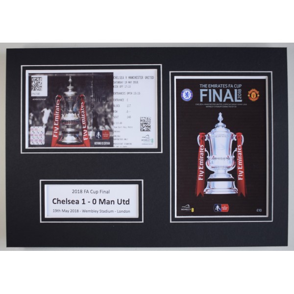 2018 FA Cup Final A4 Photo Match Ticket Display Football Programme Chelsea Perfect Gift Memorabilia