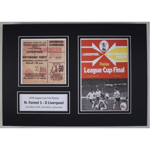 1978 League Cup Final Photo Ticket Display Football Programme Nottingham Forest Perfect Gift Memorabilia