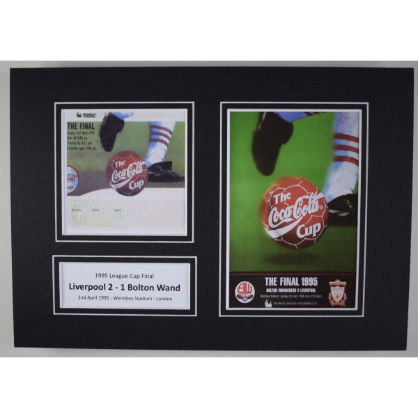 1995 League Cup Final A4 Photo Ticket Display Football Programme Liverpool Perfect Gift Memorabilia