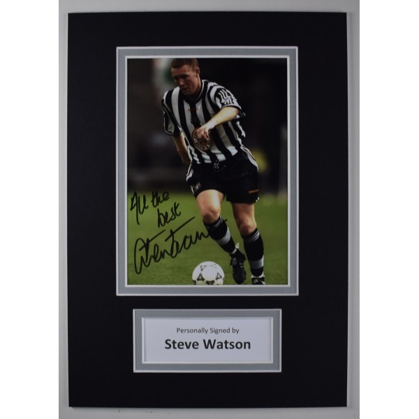 Steve Watson Signed Autograph A4 photo display Newcastle United Football AFTAL Perfect Gift Memorabilia	
