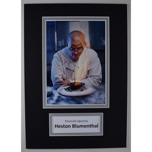Heston Blumenthal Signed Autograph A4 photo display TV Chef Fat Duck COA AFTAL Perfect Gift Memorabilia	