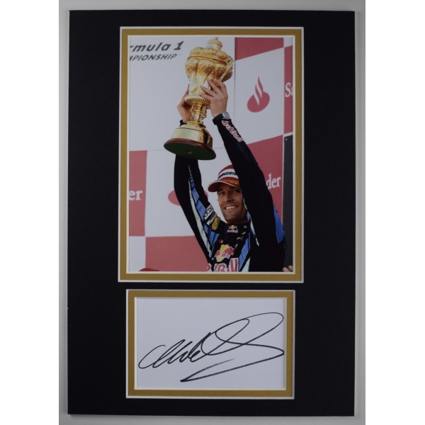 Mark Webber Signed Autograph A4 photo display Formula 1 Motor Racing Sport AFTAL Perfect Gift Memorabilia	