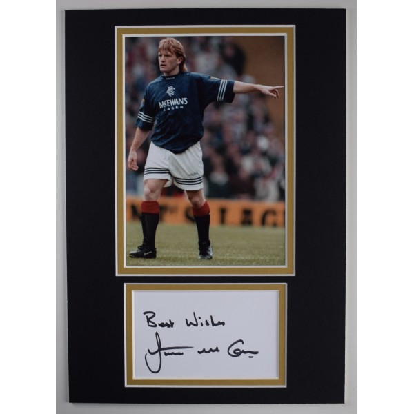 Stuart McCall Signed Autograph A4 photo display Rangers Football COA AFTAL Perfect Gift Memorabilia		