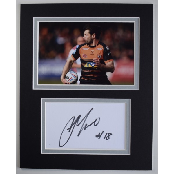 Jake Mamo Signed Autograph 10x8 photo display Castleford Tigers Rugby League AFTAL Perfect Gift Memorabilia		