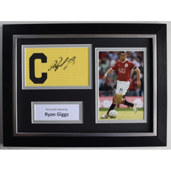 Ryan Giggs Signed Framed Captains Armband A4 photo display Man Utd Football COA AFTAL Perfect Gift Memorabilia		